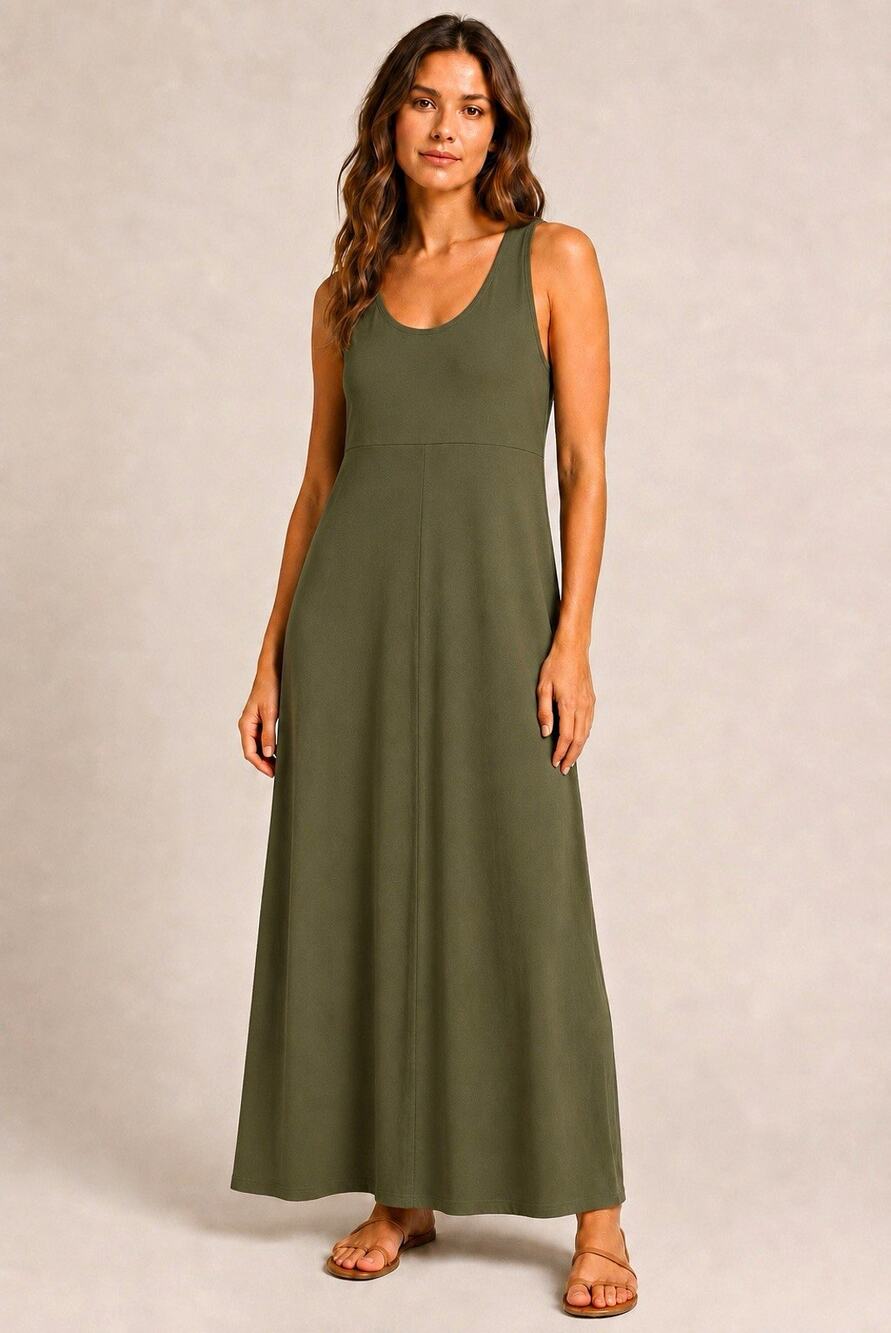 ASOS Green Scoop Neck Sleeveless Stretch Knit Maxi Dress Plus Size 20